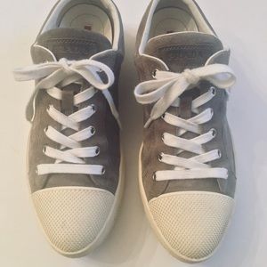 Prada Sport Womens Size 8 Gray Suede Sneakers Shoe